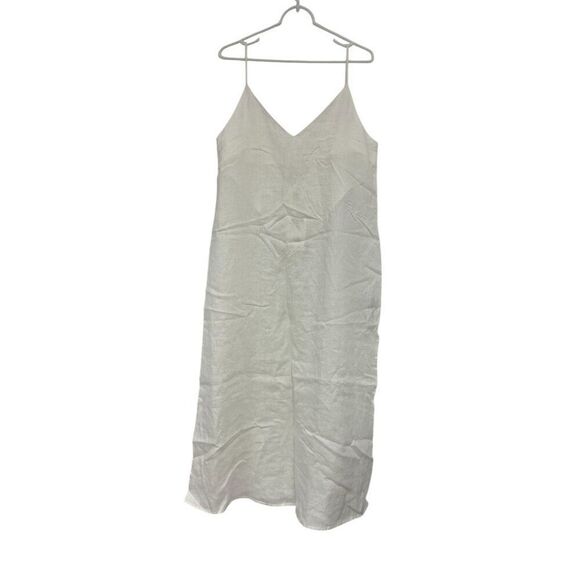 Zara Home Womens Nightgown Linen Pajamas Dress L Large White Midi NWT - Picture 2 of 8